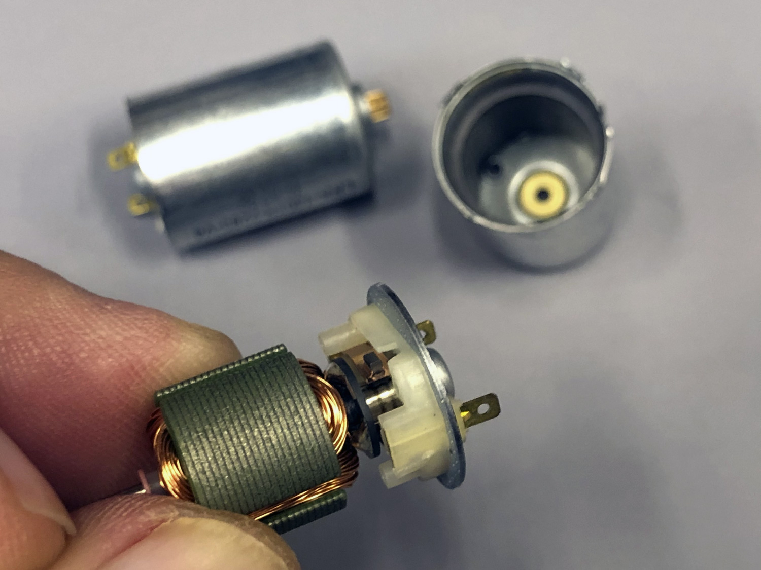 Close up of the inside of a ProModeler DL-series DC-motor showing the windings