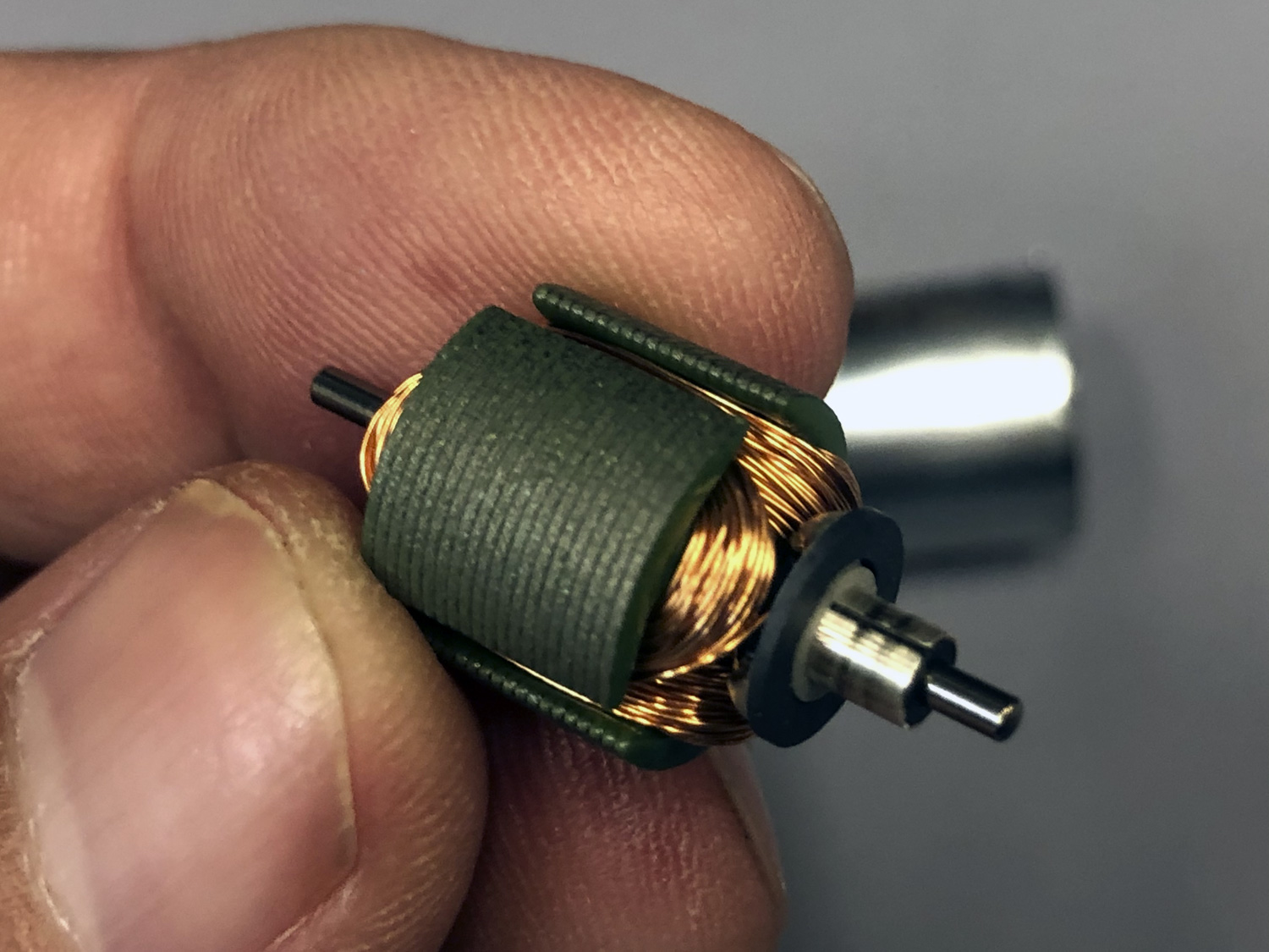 Close up photo of ProModeler iron core motor component parts