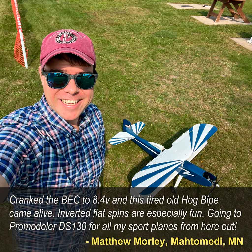 Matt Morley's Hog Bipe with ProModeler DS130DLHV servos