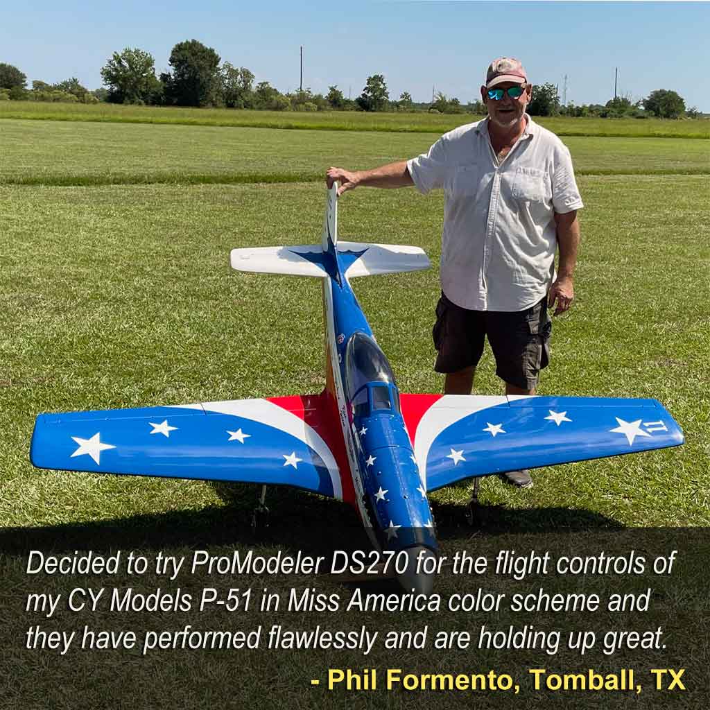 Phil Formento's CY P-51 with ProModeler DS270DLHV, DS130DLHV, and DS75CLHV servos